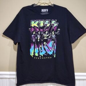 KISS Unisex Destroyer Album Cover Short Sleeve T-Shirt Size 2XL/XXL